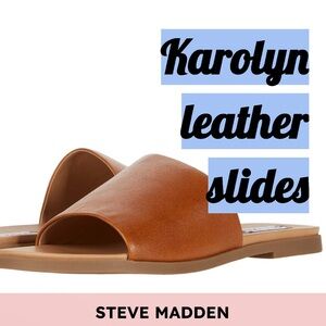 👡 Steve Madden Karolyn Leather Slide Sandals — Brown (Sz 9)